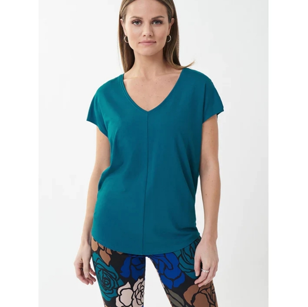 Joseph Ribkoff Turqouise Scoop Neck Top 14 NWOT